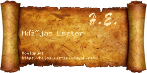 Héjas Eszter névjegykártya